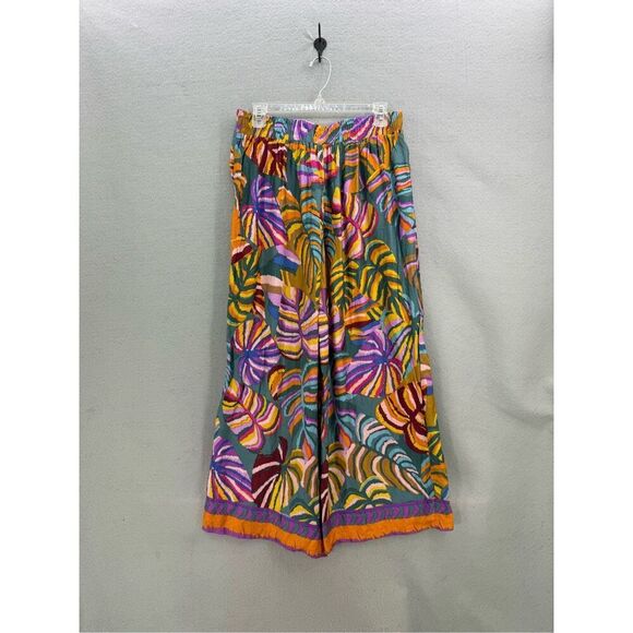 NWT Haute Hippie Women Multicolor High Rise Waisted Wide Leg Pull On Pants Large - Picture 1 of 10